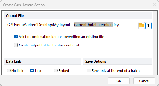 Figure 8.6  Example Output File with Current Iteration Token