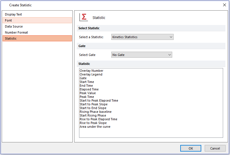 Figure 5.48  Creating a Kinetics Statistics Token