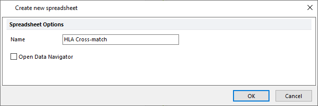 Figure T16.4  Create New Spreadsheet Dialog