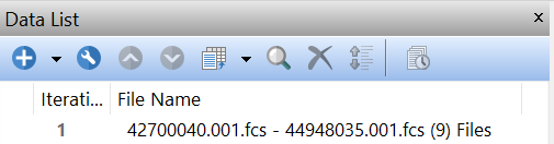 Figure 6.8 - The Data List with the virtually merged file loaded.