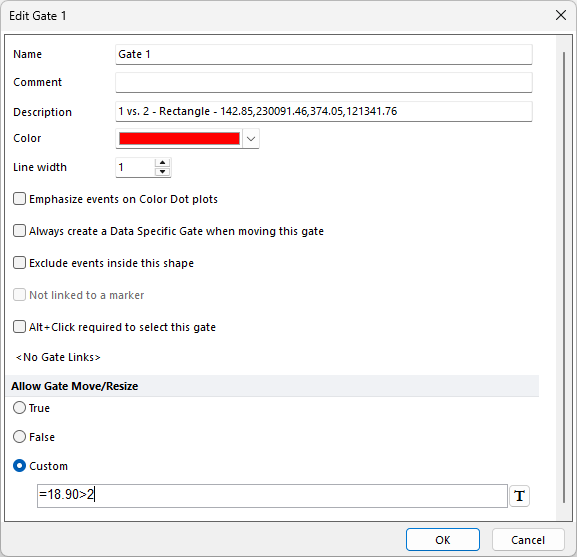 Figure 7.11 Allow Edit Dialog-Defining the Conditions to be met in order to Custom Allow Gate Edit 