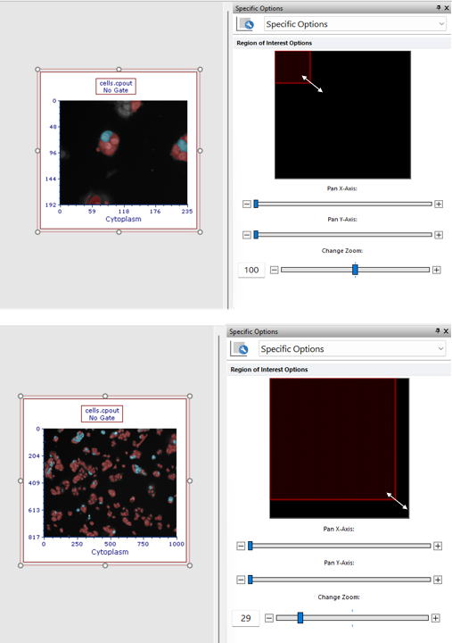 Figure T26.13b The picture plot (top) has been zoomed through the Specific Options dialog in order to display a larger part of the picture (bottom).
