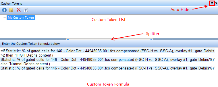 Figure 12.52 Docked Custom Tokens Window