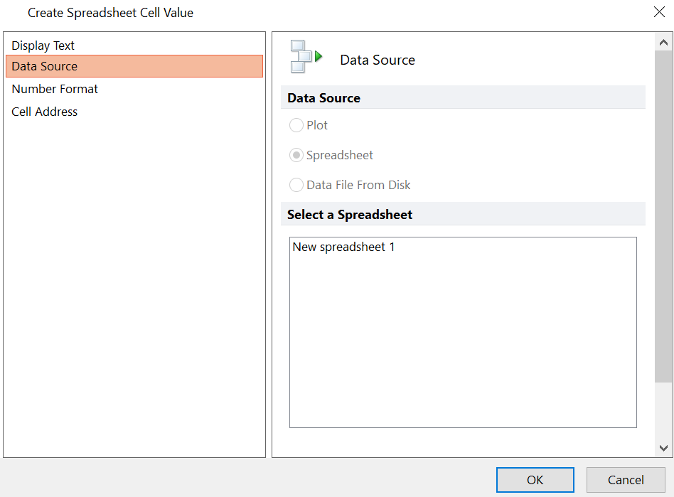 Figure 12.49 - Create Spreadsheet Cell Value dialog