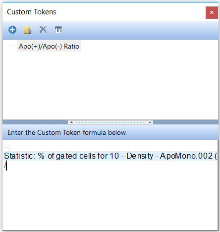 Figure T5.47  Inserting Statistic for Numerator of Ratio in Custom Tokens 