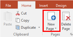 Figure T15.15  Selecting the Insert New Page Command