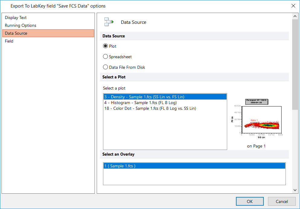 Figure T10.57  Data Source Options for exported FCS file
