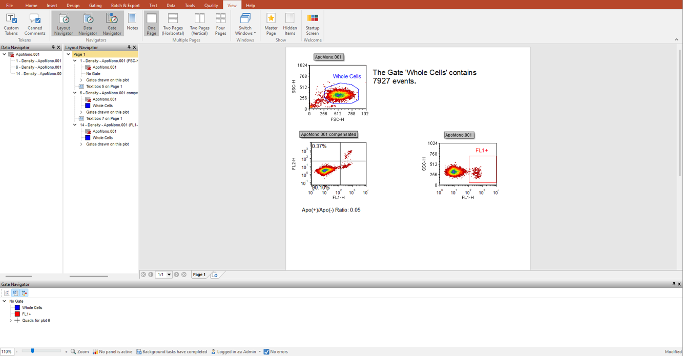 Figure T12.13  Layout Navigator Docked to Left of the Data Navigator
