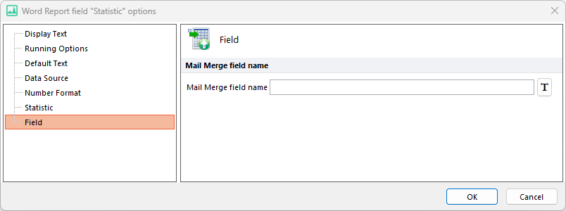 Figure 8.48 The Mail Merge field name property