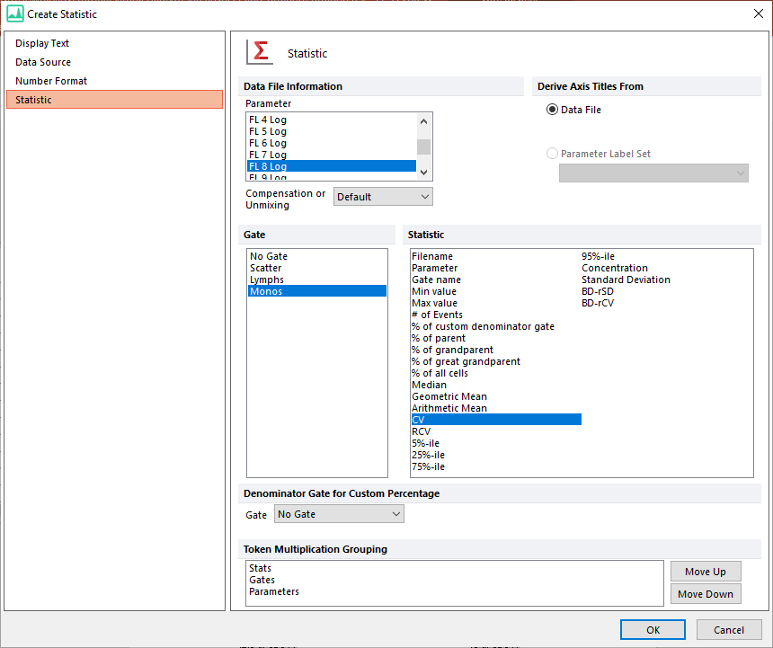 Figure T17.22  Edit Statistic Information for Monos CV