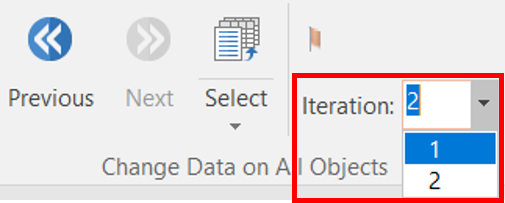 Figure T11.38 Navigating through Data Fiels by Using the Iteration Dropdown List from Data Tab on Ribbon