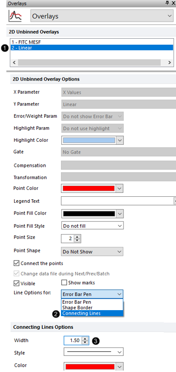 Figure T18.9  Formatting Line Options for Linear Overlay