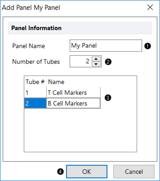 Figure T11.3  Setting up a Panel using the Add Panel Dialog