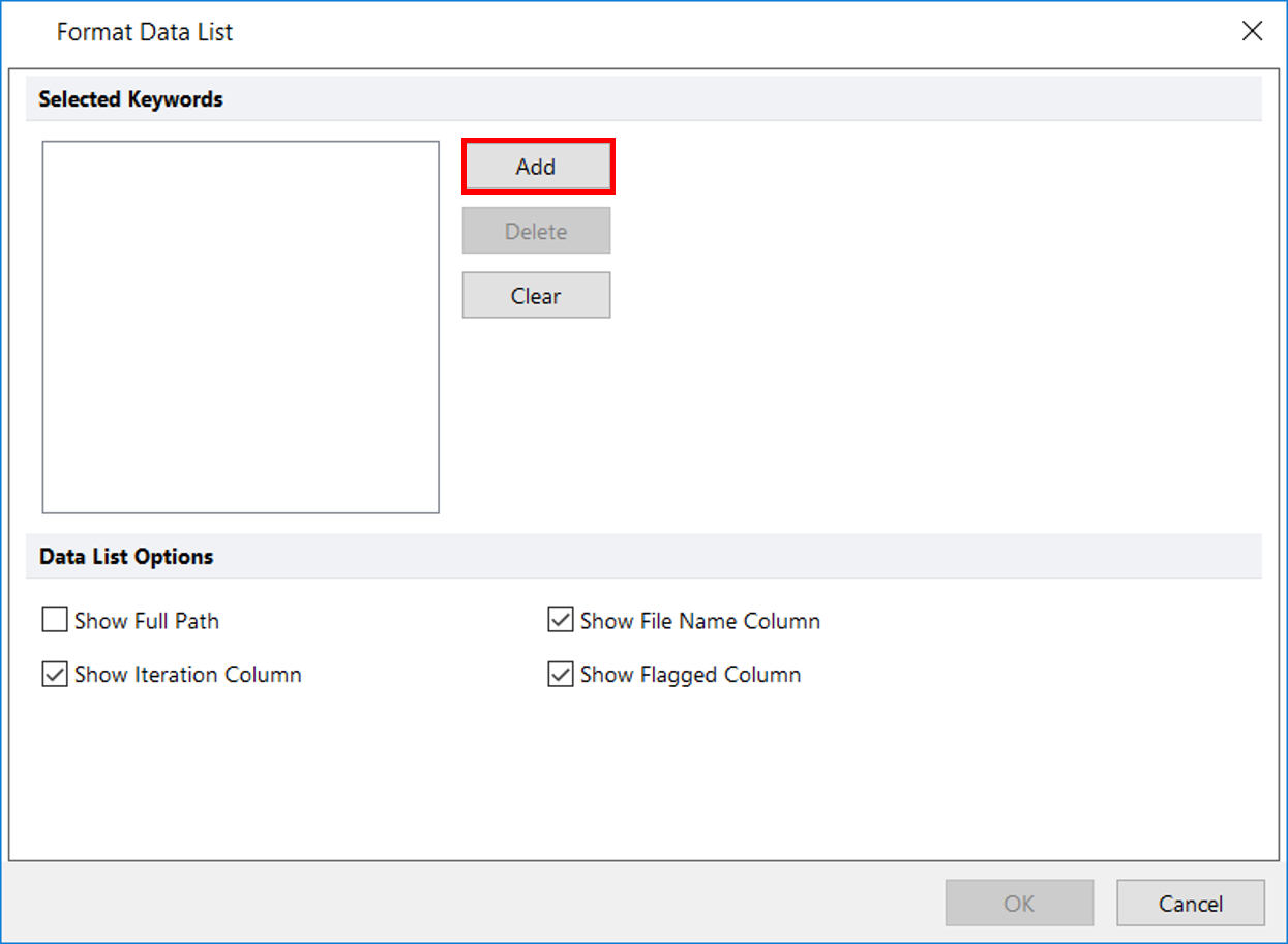 Figure T11.10  Format File List Dialog