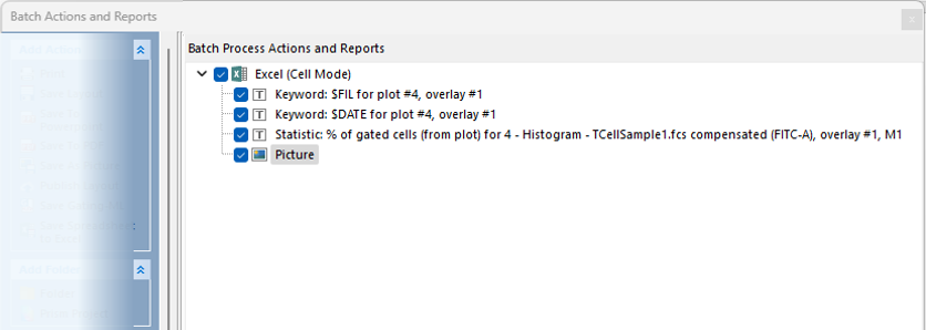 Figure T10.35  Picture Added to List of Items for Excel (Cell Mode) Report
