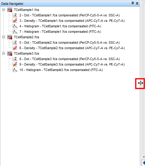 Figure T14.5  Resizing the Data Navigator