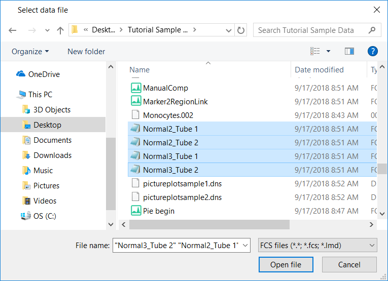Figure T11.7  Selecting Data Files to load into the Data List