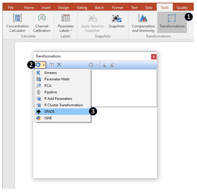 Defining a SPADE transformation