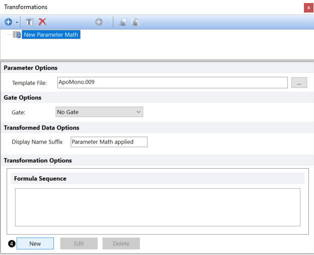 Figure 9.75 - Transformations Dialog with Template File Selected