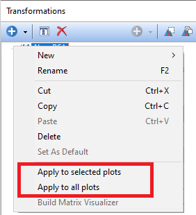 Figure 9.145  Commands to Apply Transformation to Plot(s)