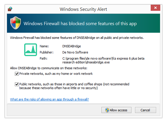 Figure 9.116 The Windows Security Alert by Windows Firewall that may pop up under Windows environment.