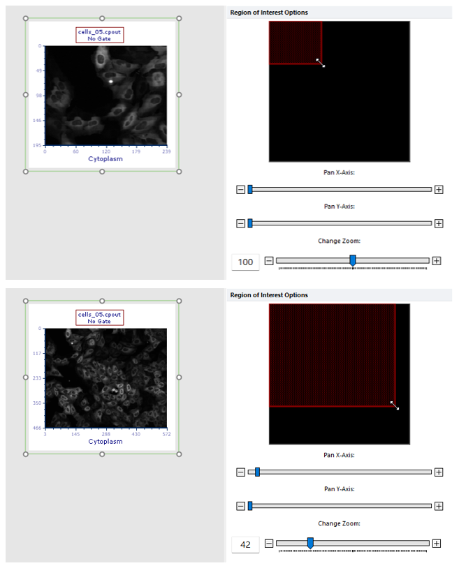 Figure T26.23b The picture plot (top) has been zoomed through the Specific Options dialog in order to display a larger part of the picture (bottom).